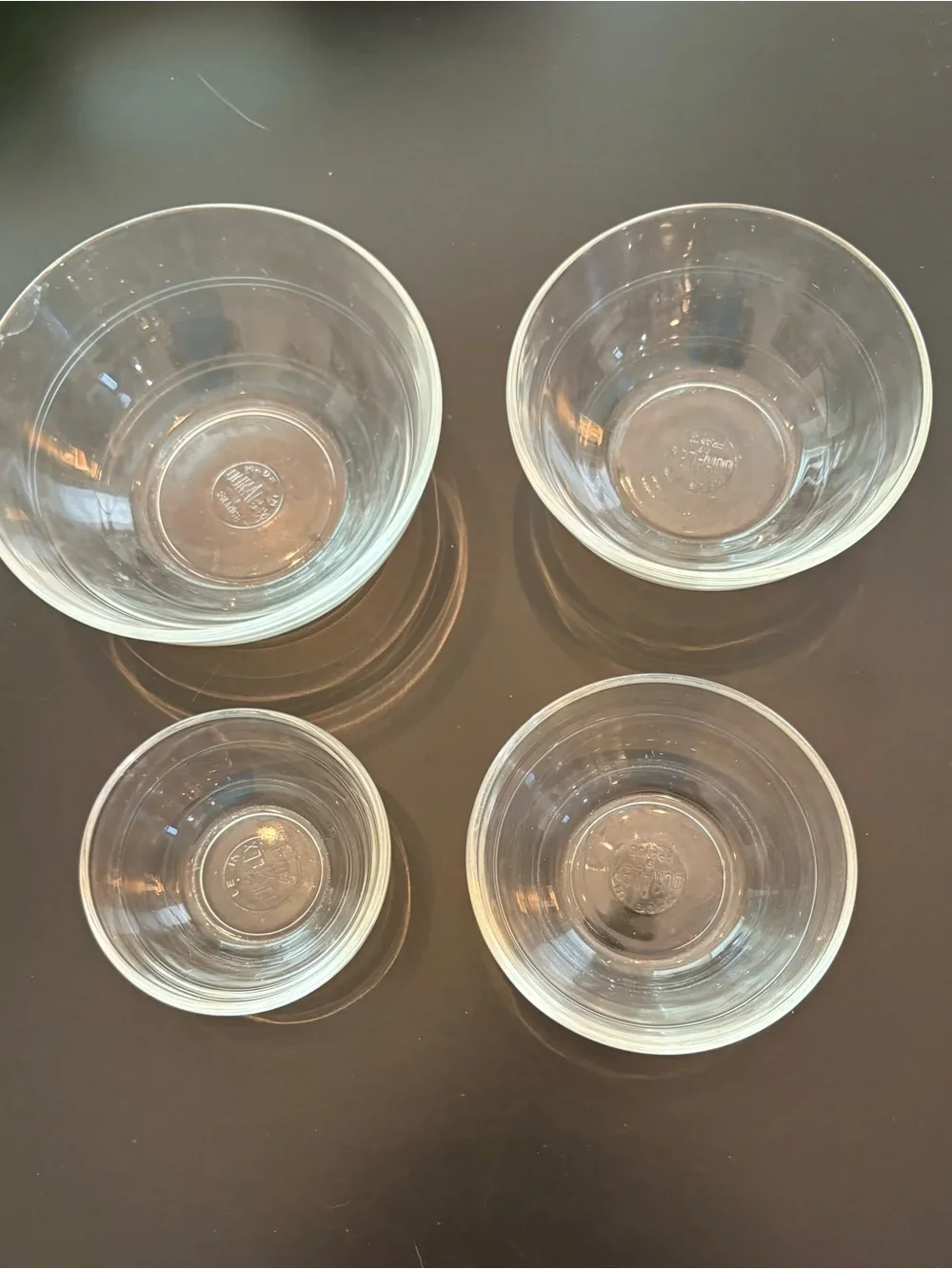 Vintage Duralex Made France Glass Nesting Measuring Bowls  Set of 4
